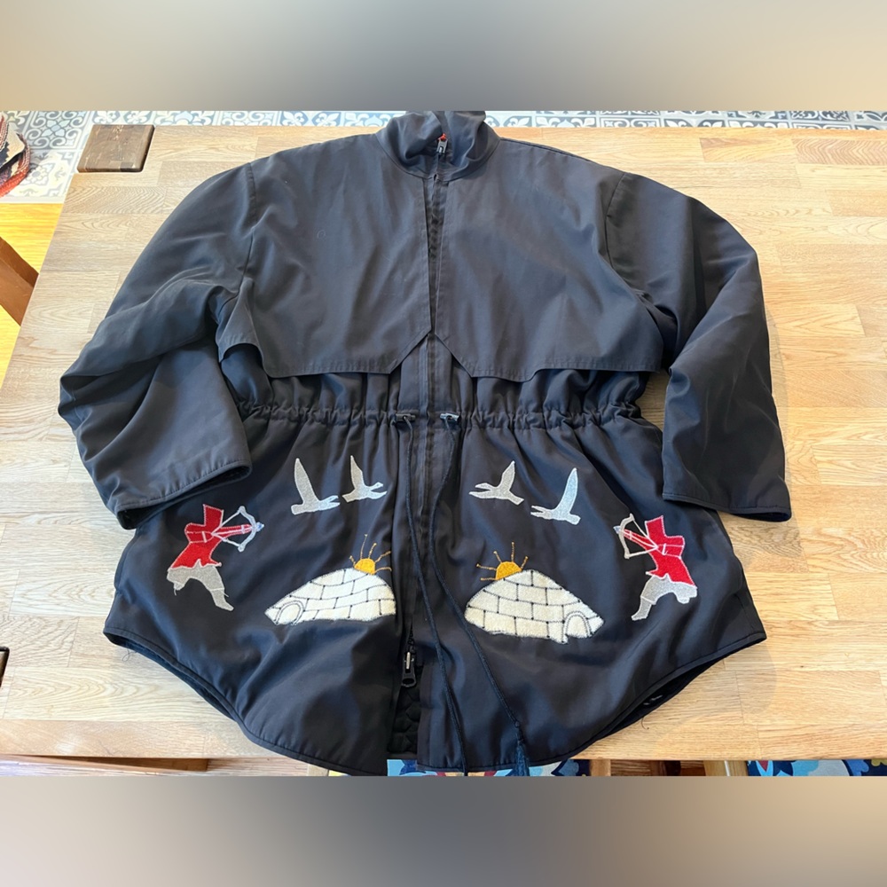 Vintage Black Jacket with Appliqués